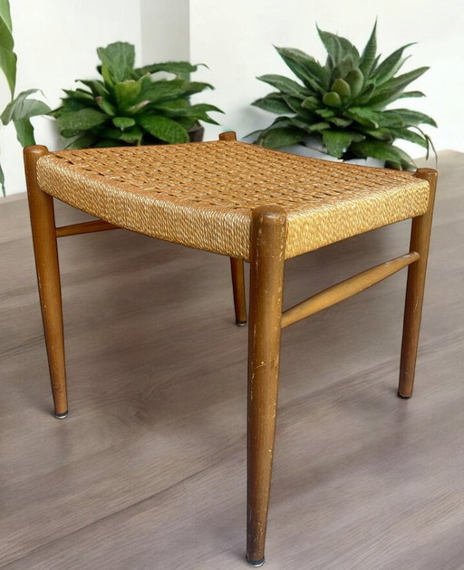 Scandinavian Vintage Stool - Wood & Rope - 50s/60s