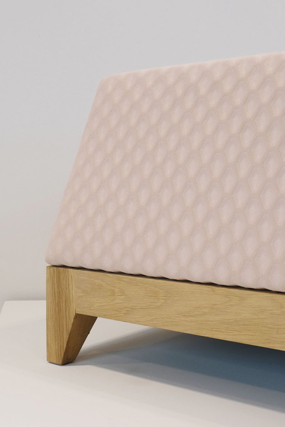Image 1 of Bogaerts Oblique pouf in 3d pink Cubic fabric by Gabriel