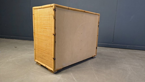 Wicker and bamboo cabinet by Dal Vera, 1970s