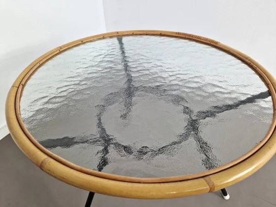 Rohé Noordwolde | Tavolino vintage in rattan, Tavolini, polished steel, Beige (foto 4 di 9)
