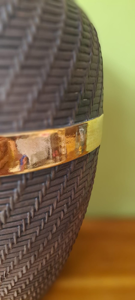 Vaso con coperchio Ceramer ceramica/ oro, Vasi, Nero (foto 5 di 8)