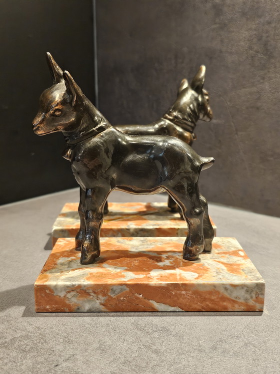 Image 1 of Set of art deco bookends/figurines of lambs