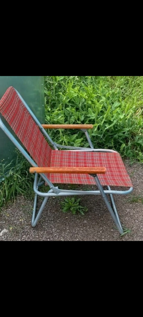 Image 1 of chaise pliante vintage, chaise de camping, chaise de jardin