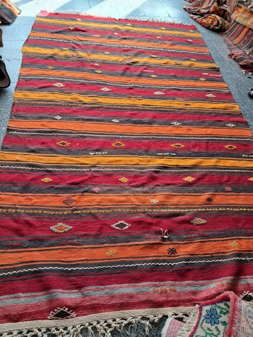 Kilim turco tessuto a mano 275x174 cm