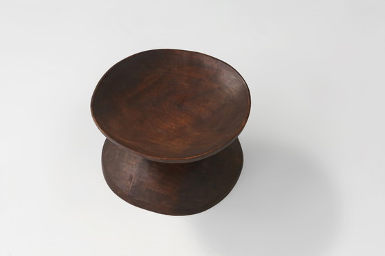 Image 1 of Large African Tree Trunk Bowl in Oak, 1950s