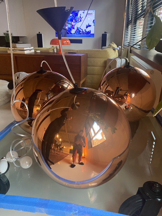 Image 1 of 3 lámparas colgantes con pantalla de cobre Tom Dixon