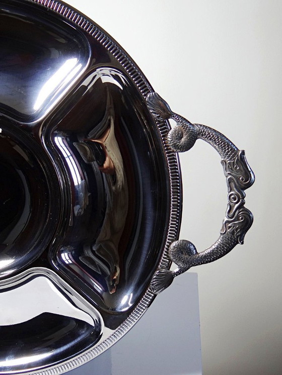 Image 1 of Large Jean Couzon hors d'oeuvre tray in 18/10 stainless steel, 5 compartments