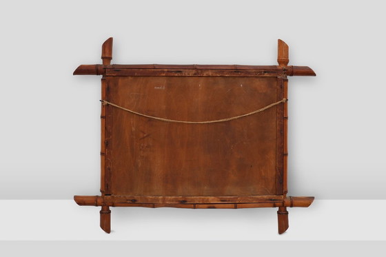 Image 1 of Miroir mural rectangulaire en imitation bambou, XXe siècle, France vers 1960