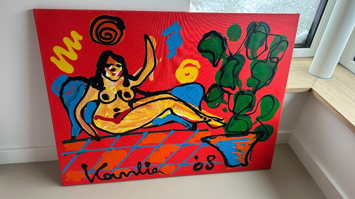 Canvas olieverf kunstwerk van Jacob Kanbier 60x80cm