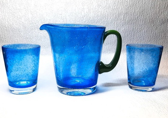 Image 1 of Wunderschönes Villeroy & Boch Serra Blue Set aus Krug und Gläsern