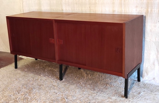 Image 1 of Aparador modernista de teca de René-Jean Caillette para Charron - Años 50/60