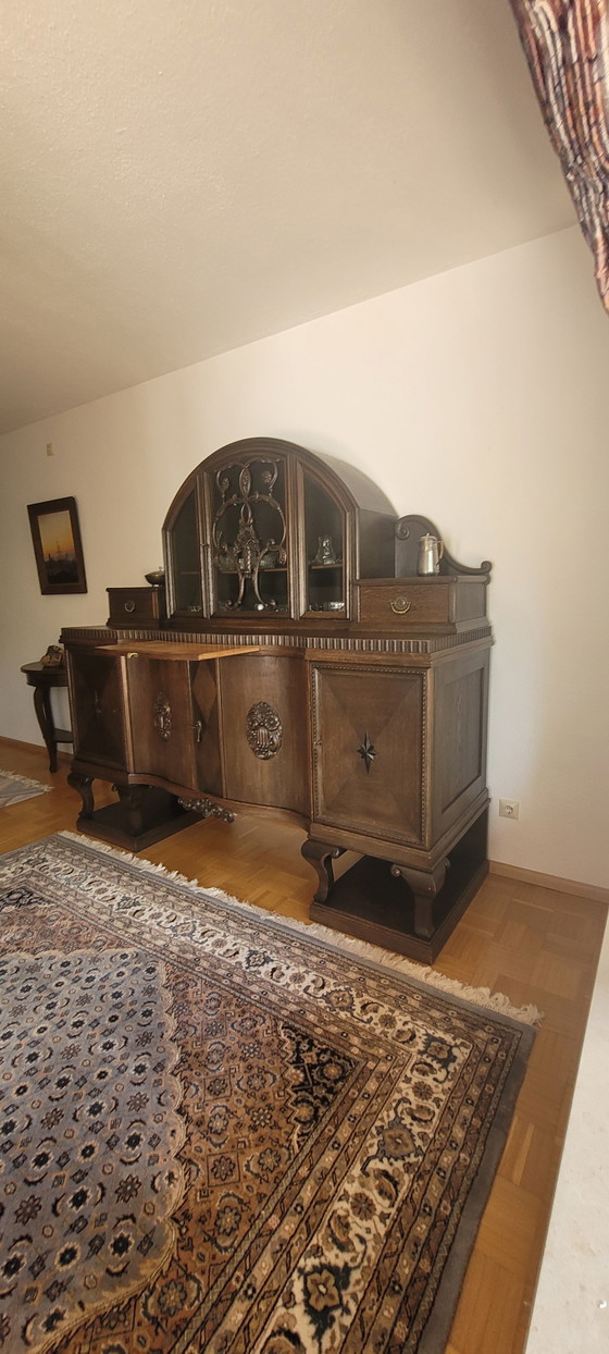 Credenza antica con piano espositivo – inizio XX secolo – Credenze con vetrina, Wood, Brass (photo 5 of 15)