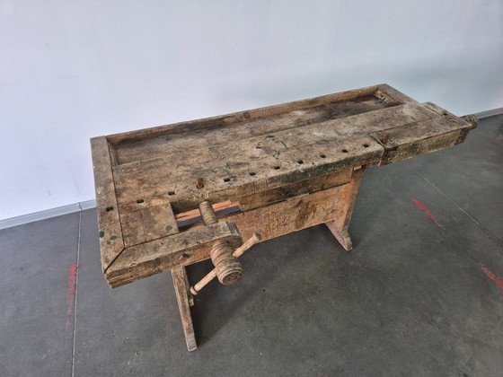 Antieke Vintage Timmermanswerkbank – Tuintafels, Wood (photo 6 of 21)