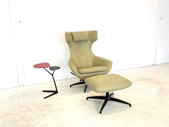 Leolux Caruzzo Sillón Reclinable de Cuero con Otomana – Sillones reclinables, Metal (photo 3 of 15)