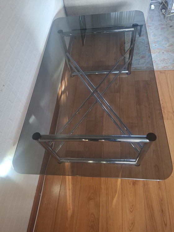 Platon / Cajus table by Tomas Jelinek for IKEA 1984, Dining tables, Glass, Metal, Grey (photo 4 of 6)