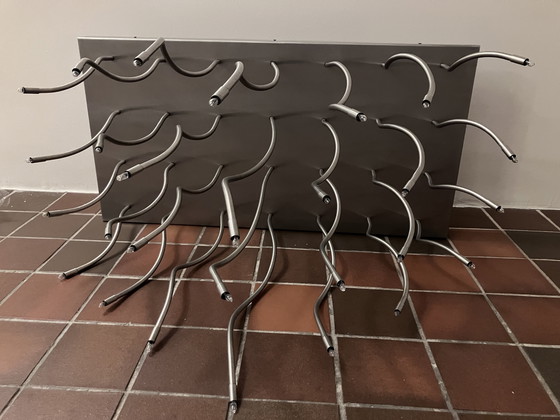 Image 1 of Designer stainless steel dining table lamp with halogen bulbs, dimmable