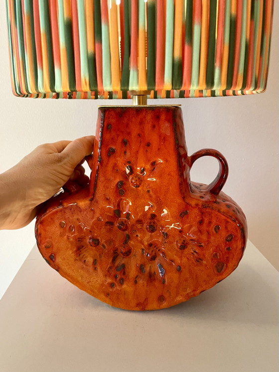 Image 1 of Lampada da tavolo Pop Art anni '70, riciclata dalla Germania Ovest, vaso