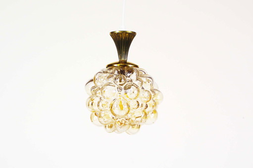 1x Petite amber bubble glass pendant light