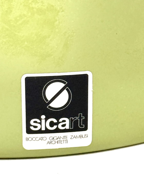 Image 1 of Ensemble de 2 vide-poche en céramique verte de l'ère spatiale, Sicart Italie vers 1970