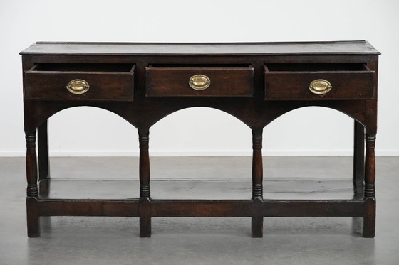 Image 1 of Antieke 18e eeuwse Engelse side table/dresser gemaakt van eikenhout 