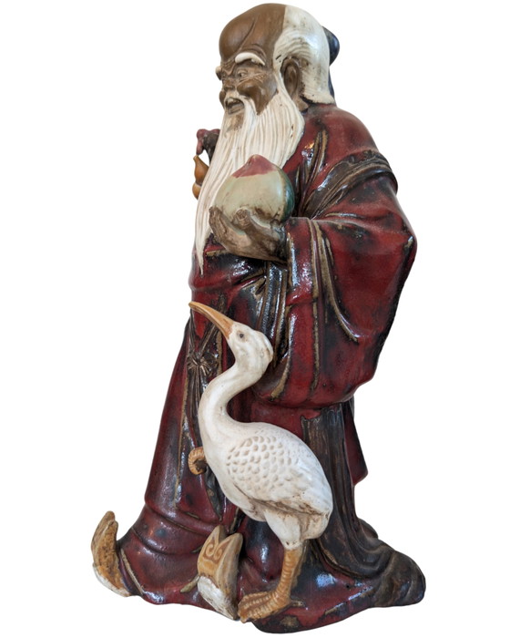 Set di Figure in Ceramica Cinese Qualità Museo – Fu Lu Shou – Jingdezhen c. 1900–1940 – Sculture (photo 4 of 10)
