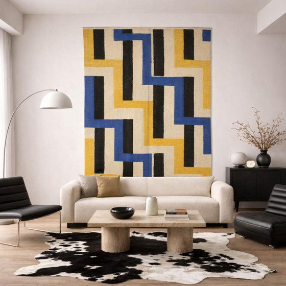Sonia Delaunay Simultané Nr. 46 Handgewebter Wandteppich | Textilkunst | 217 × 146 cm (85 × 57 Zoll) (photo 5 of 10)