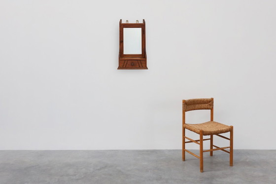 Image 1 of Houten Art Deco scheerkast met afgeschuinde spiegel, Frankrijk