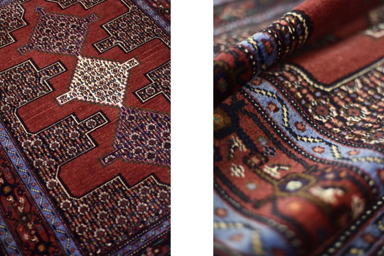 Image 1 of Vintage Hand-Woven Middle Eastern Oriental Senneh Rug, 1960s