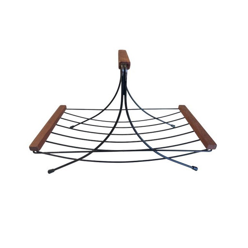 Teak string basket made in the 1960s, very good condition