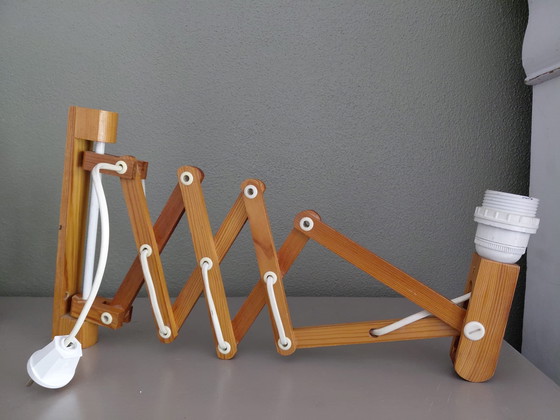 Image 1 of Pine accordion lamp scissor lamp