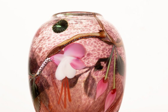 Image 1 of Jarrón de vidrio soplado estilo Art Nouveau de Ed Aleksander para Orient & Flume 1975.