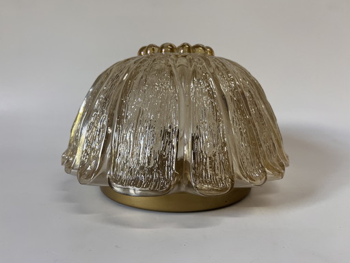 Fischer-Leuchten plafondlamp Mid Century amber goud jaren 70