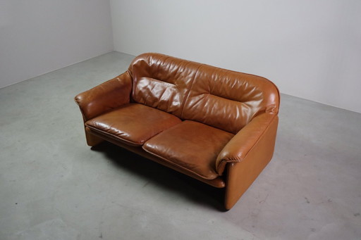 DS-16 Cognac leather sofa by De Sede Switzerland, 1970s