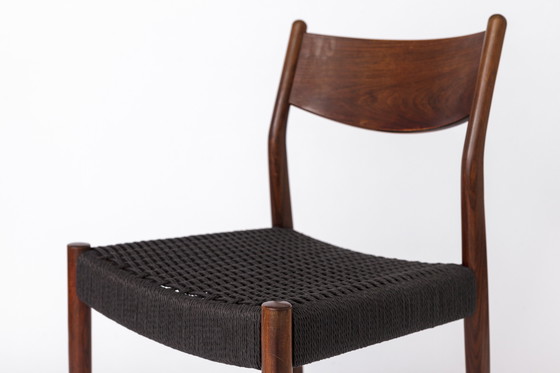 Image 1 of 1 van 2 Vintage Fristho Franeker Teak Stoel met Deens Koordweefsel - jaren 1960 Mid Century Modern Ontwerp