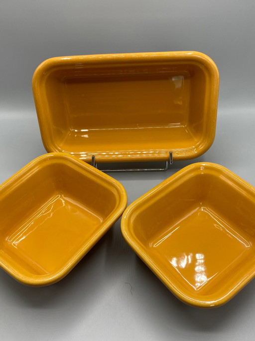 3 fuentes para hornear Émile Henry Gastron - Amarillo mostaza - Años 80-90 – servies, Ceramic (photo 2 of 10)