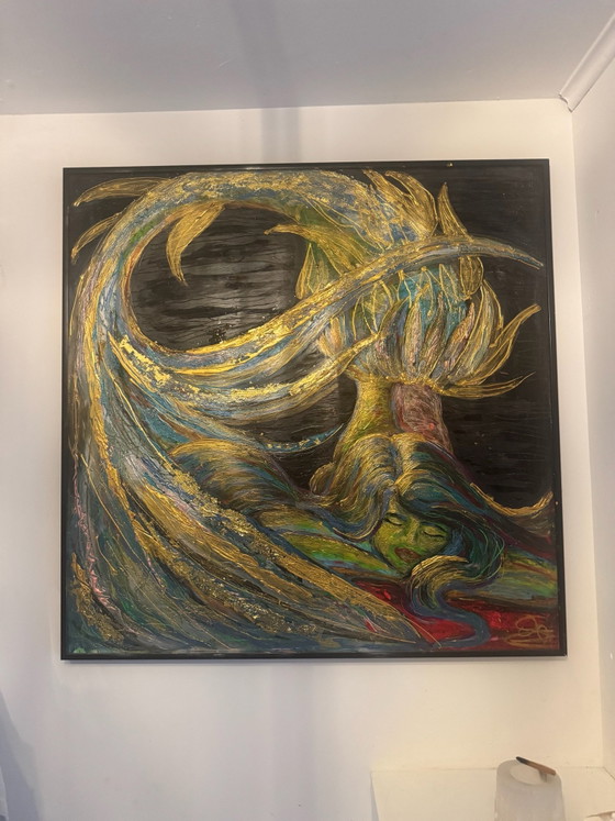 Mermaid painting – Art, Gold, Wood (photo 4 of 6)