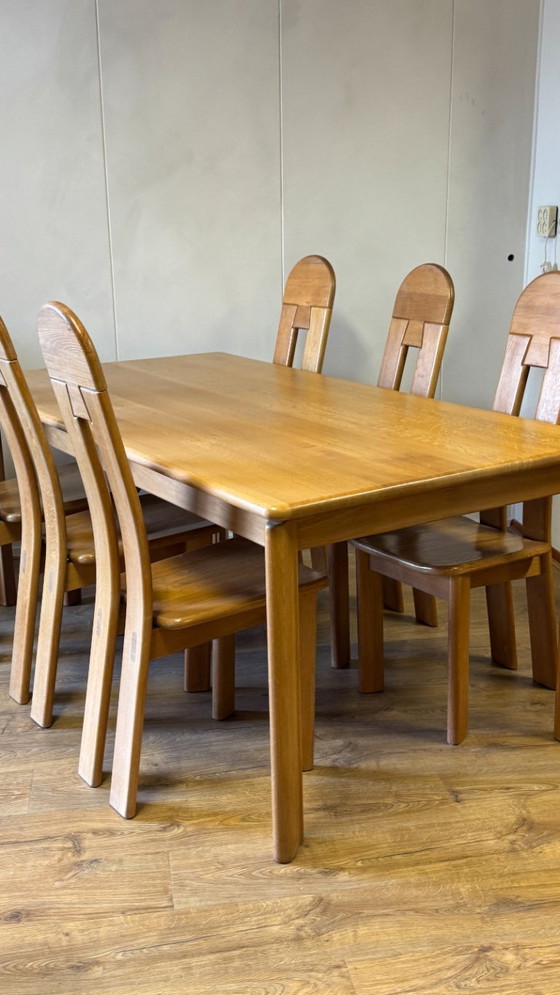 Image 1 of 6x De Puydt eetkamerstoelen, eiken