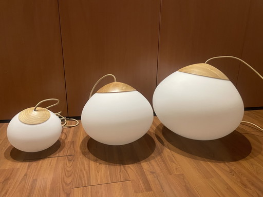 3 lampade a sospensione BOLIA Acorn da 21, 32 e 41 cm - Nuove!