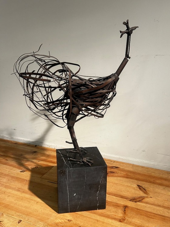 Skulptur aus Recyclingmaterial: Hahn – Bildhauerei, Metal, Stone (photo 20 of 20)
