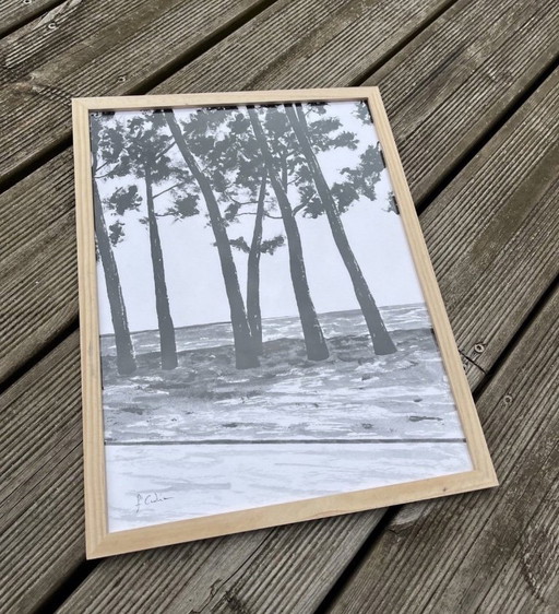 Acrylic on white Hahnemühle paper. Size 40x30cm.