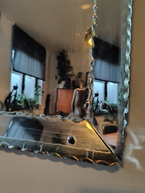 Image 1 of Italian Venetian wall mirror – full glass – faceted – vintage