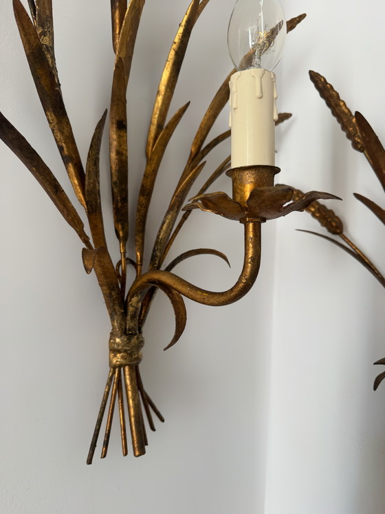 Image 1 of Apliques de pared con forma de espiga de trigo, década de 1960.