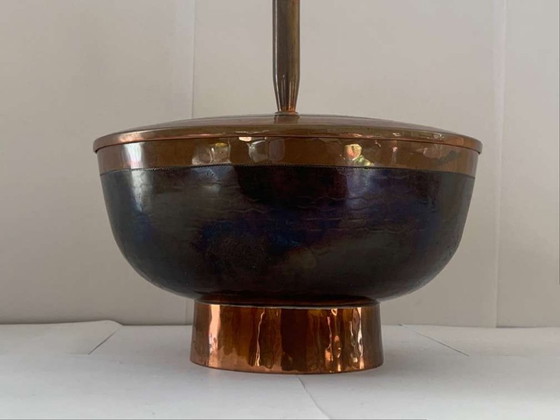 Image 1 of Hans Przyrembel Scatola con coperchio Bomboniera Marianne Brandt Alfred Lipovec Bauhaus Rame