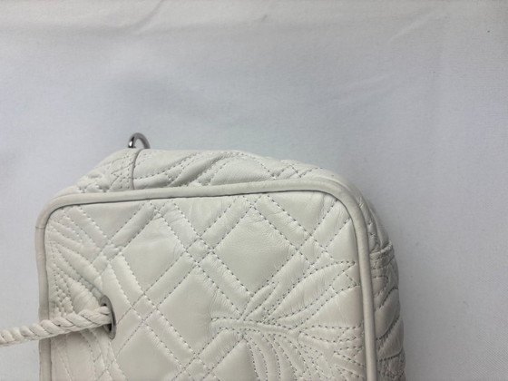 Image 1 of Balenciaga Blanket vierkante tas van wit leer met bloemenprint