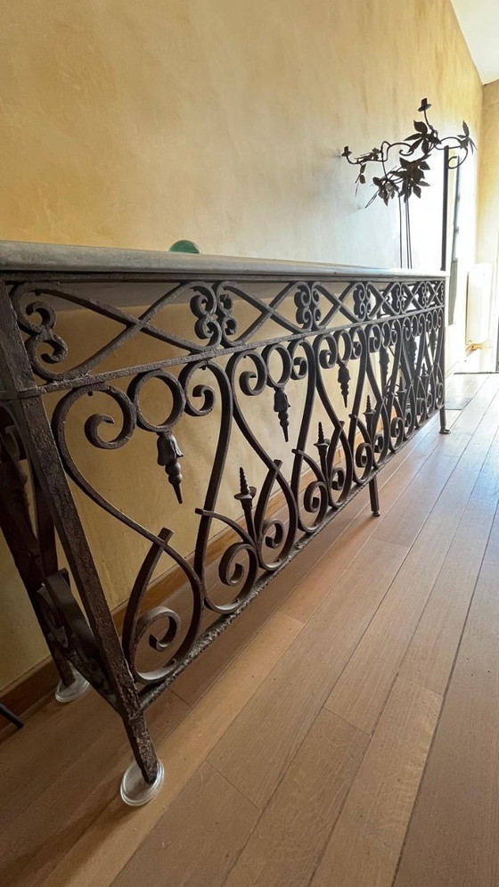 Image 1 of Balcony railing console, late 19th century, with grey marble top