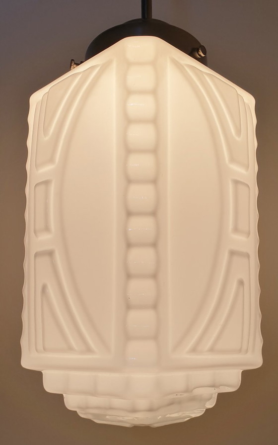 Image 1 of Art Deco hanglamp opaline glas 