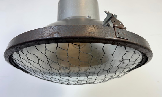 Image 1 of Industrial Grey Hammer Paint Pendant Lamp from Elektrosvit, 1960s