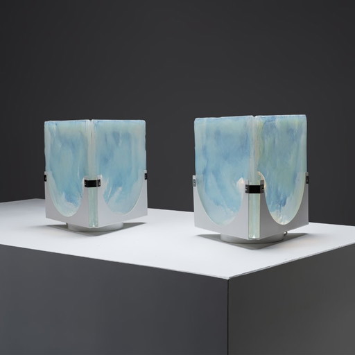 2x Murano-Glas-Tischleuchte von Leucos - La Murrina