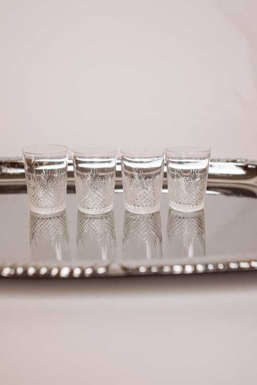 Verres en cristal vintage, lot de 10