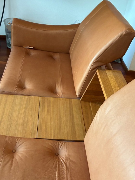 Image 1 of Brühl & Sippold "Deep Space" leather sofa, light brown/beige, two-seater